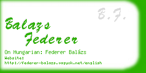balazs federer business card
